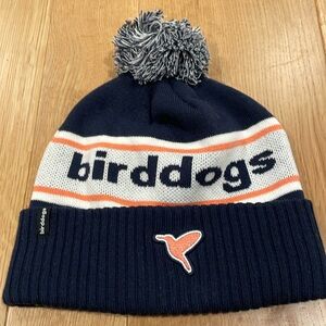 Navy Blue and pink stocking hat